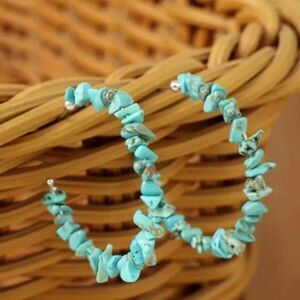 Turquoise hoop earrings colorful bohemian earrings for women